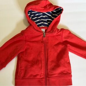 Hanna Andersson Red Zip Up Sweatshirt Hoodie Baby 6-12 Months